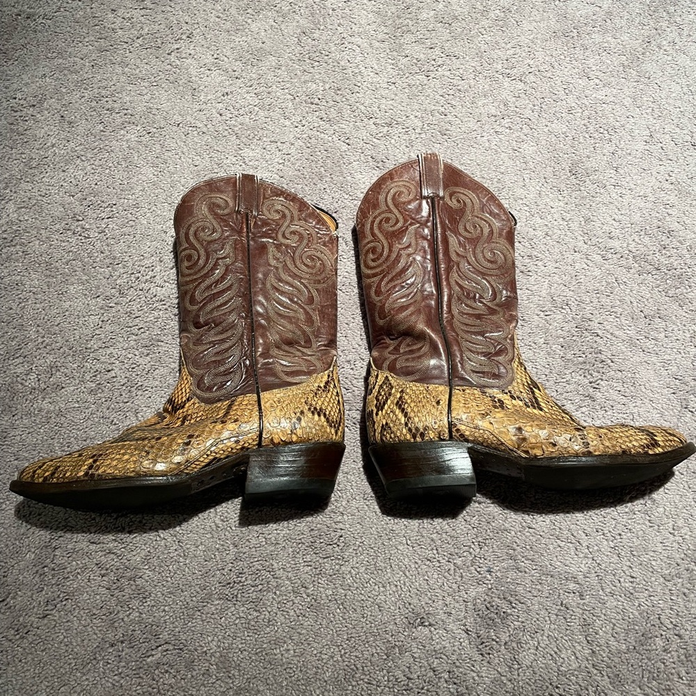 Tony Lama Python Cowboy Boots - Picture 2 of 5